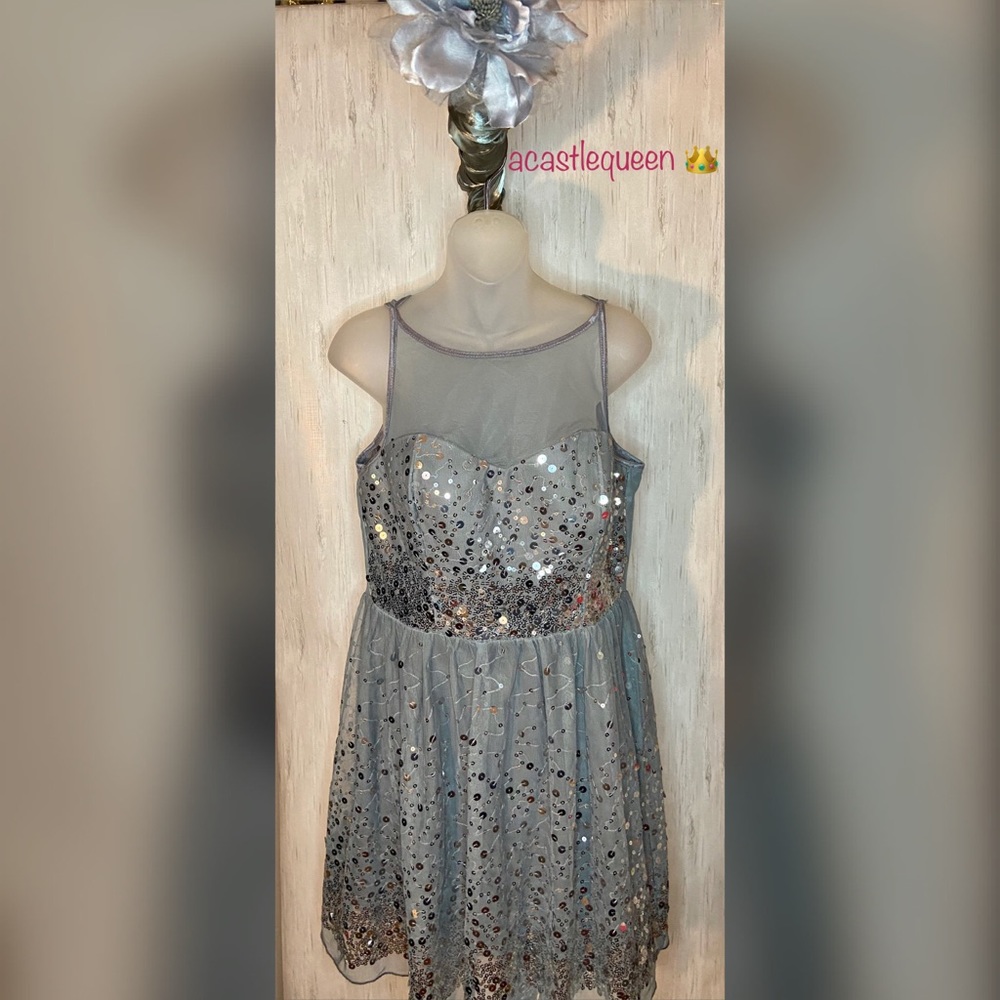 Silver sequin party dress